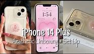 iPhone 14 Plus 128gb UNBOXING || Aesthetic Set up + Accessories