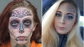 Face-tatted woman from viral mugshots reveals dramatic makeover