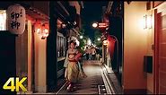 KYOTO NIGHT WALKING TOUR [4K] Walking with Geishas at Night in Kyoto Japan