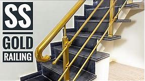 Gold Railing Stainless Steel - Spray Gold Plating on SS Handrail - PVD mirror gold coating Farbe