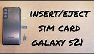 How to insert/eject sim card Samsung Galaxy S21