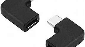 USB C Angle Adapter [2 Pack] 90 Degree USB C Type C Male to Female Adapter, Right & Left Angled USB-C USB 3.1 Type-C Extension for Laptop & Tablet (USB-C 90 Deg Left/Right, Black)