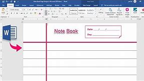 How to create Printable Note Book Page in Ms word 2019 | Note Book Page design in Ms word