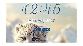 Galaxy Premium Theme - Cute Snow Leopard Animated Lockscreen