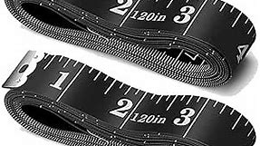 Tape Measure Body Measuring Tape, 120 Inch Soft Fabric Measuring Tape for Sewing Cloth Measurement, Double Scale Tailor Ruler for Weight Loss Medical Measurement Nursing Craft(2 Pack/Black)
