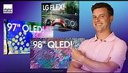 Gigantic TVs! A First look at LG's 97-inch G2 OLED & Samsung's 98-inch Neo QLED
