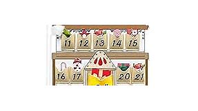 KOUPA Christmas Countdown Advent Calendar, Hanging Santa Grinch Green Haired Monster Decoration, Reusable Xmas Gift for Holiday Party Winter