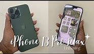 iPhone 13 Pro Max ♡ | Alpine Green 🍏| Unboxing + Accessories + Set Up