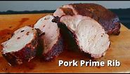Pork Prime Rib | Smoked Pork Loin Rib Roast Recipe on Drum Smoker
