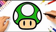 HOW TO DRAW 1 UP MUSHROOM EASY 🍄| SUPER MARIO BROS DRAWINGS