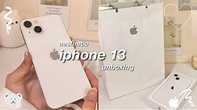 aesthetic iphone 13 unboxing 🤍| starlight