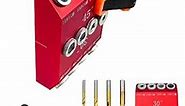30 45 90 Degree Angle Drill Guide Jig with 4 Drill Bits for Angled Holes/Straight Holes, 4 Sizes Drill Guide Block for Cable Railing Lag Screw, Guide Holes Jig for Deck Stair Handrail Railing