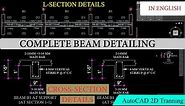 Beam Detailing in AutoCAD || L-section & Cross-Section of Beam || Complete Tutorial in English