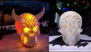 How To Make Skull Sliceform Pop Up, Paper Cut Popup, papercraft skull SVG for cricut projects