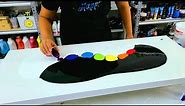 Gorgeous Rainbow Color Swipe!! ~ Black and White Base ~ Flow Art ~ Liquid Painting