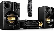 PHILIPS FX10 Bluetooth Stereo System for Home with CD Player , MP3, USB, FM Radio, Bass Reflex Speaker, 230 W, Remote Control Included