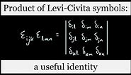 Product of Levi-Civita symbols: a useful identity involving the Kronecker delta