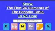 The First 20 Elements of The Periodic Table.