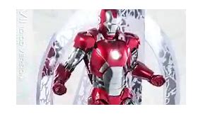 Let the celebrations begin! This diecast Iron Man Mark VII figure is a great way to show off your dazzling Disney 100 collection. Finished in metallic red and shiny platinum that highlights his heroic presence. Limited quantity of 1,500 units available in selected markets only. #Disney100 #D100 #IronMan #Marvel #MarvelStudios #HotToysCollectibles #SixthScale | Hot Toys