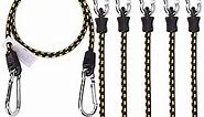 XSTRAP STANDARD 6PK Bungee Cords with Carabiners 48 Inch Heavy Duty Straps Strong Elastic Rope Locks onto Anchor Points of Luggage Rack/Cargo/Camping/RV