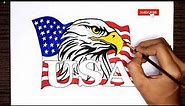 USA flag / How to draw The American Flag with Eagle