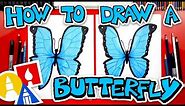 How To Draw Butterfly Emoji Realistic (Blue Morpho) 🦋