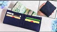 DIY Classic Bifold Denim and Floral Wallet | Old Jeans and Fabric Remnants Idea | Upcycle