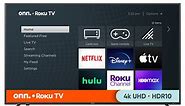 onn. 50” Class 4K UHD (2160P) LED Roku Smart TV HDR (100097811)