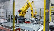 Palletizing Robot with Pallet and Padding Pick-up for Two Lines