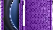 Fintie Silicone Case for Samsung Galaxy Tab S9 FE 5G 10.9 Inch/Galaxy Tab S9 11 Inch 2023, [S Pen Holder] Honey Comb Series Kids Friendly Light Weight Shock Proof Protective Cover, Purple