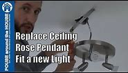 How to fit & wire a ceiling light. Change ceiling rose pendant. Lighting circuits explained.