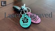 LaserGram Oval Keychain, Paw Print, Personalized Engraving Included (Gray)