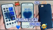 PERSONALIZAÇÃO NO IPHONE 8 | AZUL ASTHETIC #iphone #ios #iphone8 #organization