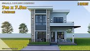 Small House Design | 7m x 7.5m 2 Storey | 4 Bedrooms
