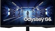 Samsung Odyssey G5 Series 27-Inch WQHD (2560x1440) Gaming Monitor, 144Hz, Curved, 1ms, HDMI, Display Port, FreeSync Premium (LC27G55TQWNXZA)
