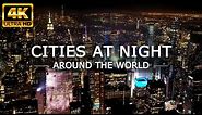 [1 Hour] Piano Music & Night Cities Around the World 2023 in 4K Ultra HD | Background Video 4K