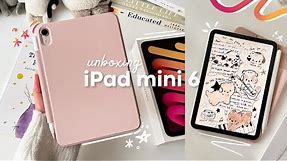 🍓 iPad mini 6 (pink) unboxing aesthetic✨ apple pencil 2 + accessories˚⊹♡