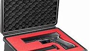 Tactical Hard Gun Case DIY Water & Shock Proof With Foam TSA Approved Waterproof Hard Case for Pistol Accessories 11.4 * 9.4 * 4.5in