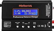 Lipo Battery Charger, 1S-6S Balanced Charger Discharger, 1-6S Lipo Li-ion NiMH NiCD Li-Fe Battery with Tamiya XT60 Deans Futaba Connector
