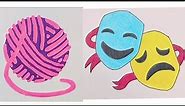Yarn Emoji 🧶 | Masks Emoji / Performing Arts Emoji 🎭 | Emoji Drawings