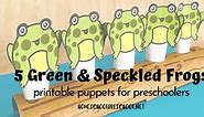 5 Green Speckled Frogs Printable Puppets
