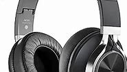 AC01 Headphones Wired Noise Isolating Over Ear, Corded Stereo Headsets with Microphone Volume Control for Adults Teens 3.5mm for Cellphones, Tablets, Laptop, Chromebook (Black Grey)
