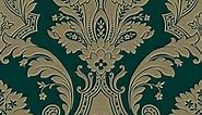 Belgravia Decor Sample Amara Damask Green/Gold Wallpaper
