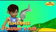 12345 Once I Caught A Fish Alive! | 3D Nursery Rhymes with Lyrics | The Numbers Song - KidsOne