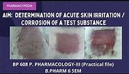 EXPERIMENT 10 : Determination of acute skin irritation / corrosion of a test substance | FILE WORK