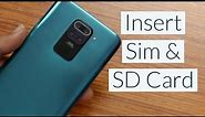 Redmi Note 9: Insert SIM and SD Card [How To]