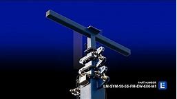 Syncing Telescoping Light Mast - 13.5-50' 5 Stage Fixed Mount Light Tower - 360° Rotating Boom