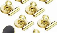 8 Pack Refrigerator Magnets Fridge Magnets Magnetic Clips Heavy Duty Magnetic Clips Perfect for Refrigerator Whiteboard Magnets Photo Displays Home School Use(Gold)