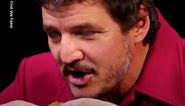 Pedro Pascal's suffering while eating spicy chicken wings | #PedroPascal's face went through all the stages while eating spicy chicken wings #themandalorian #thelastofus #actor #chilean | The Stars