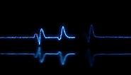 Neon heartbeat signal icon animation background.